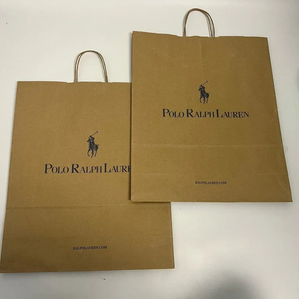 Polo Ralph Lauren Set Of 2 Paper Shopping Large Bags New